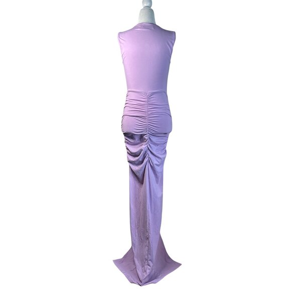 Susana Monaco Tie Front Gathered Dress in Pink Diamond X-Small New Womens Maxi - Picture 6 of 9